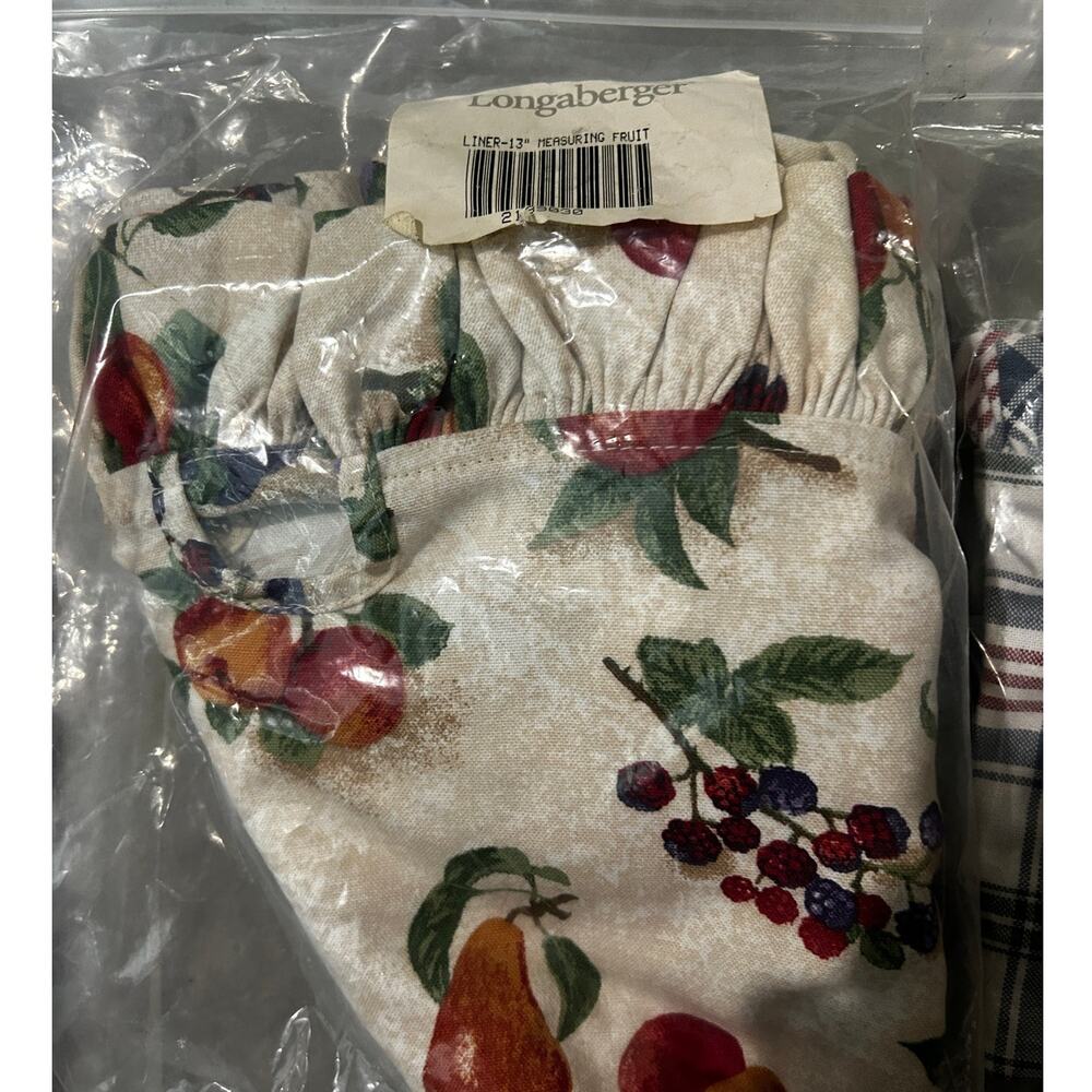 Longaberger 13" MEASURING Basket Liner FRUIT MEDLEY Fabric‎ NEW FALL